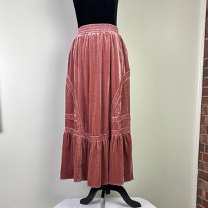 Viva velvet look maxi skirt with lace trim women’s size medium